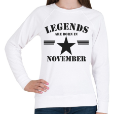 PRINTFASHION Legends are born in november  - Női pulóver - Fehér női pulóver, kardigán
