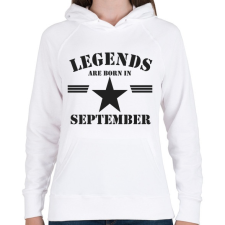 PRINTFASHION Legends are born in september - Női kapucnis pulóver - Fehér női pulóver, kardigán