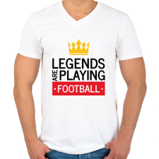 PRINTFASHION Legends are playing football - Férfi V-nyakú póló - Fehér férfi póló