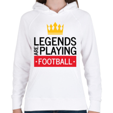 PRINTFASHION Legends are playing football - Női kapucnis pulóver - Fehér női pulóver, kardigán