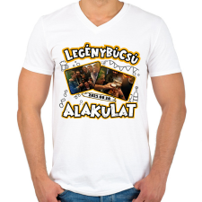 PRINTFASHION Legénybúcsú alakulat egyedi képpel - Férfi V-nyakú póló - Fehér férfi póló