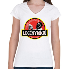 PRINTFASHION Legénybúcsú - farkasfalka blackout 2 - Női V-nyakú póló - Fehér női póló