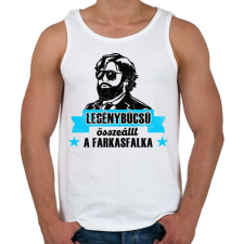 PRINTFASHION Legénybúcsú Farkasfalka - Férfi atléta - Fehér atléta, trikó