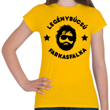 PRINTFASHION Legénybúcsú - Farkasfalka - Női póló - Sárga női póló