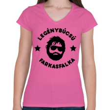 PRINTFASHION Legénybúcsú - Farkasfalka - Női V-nyakú póló - Rózsaszín női póló