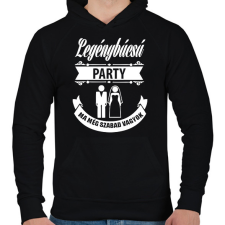 PRINTFASHION Legénybúcsú - Férfi kapucnis pulóver - Fekete férfi pulóver, kardigán