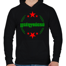 PRINTFASHION LEGÉNYBÚCSÚ  - Férfi kapucnis pulóver - Fekete