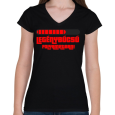 PRINTFASHION Legénybúcsú folyamatban - Női V-nyakú póló - Fekete