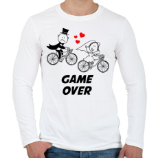 PRINTFASHION Legénybúcsú - GAME OVER - Férfi hosszú ujjú póló - Fehér