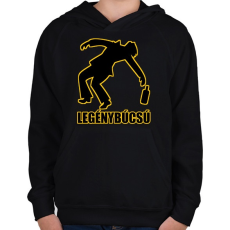 PRINTFASHION Legénybúcsú - Gyerek kapucnis pulóver - Fekete