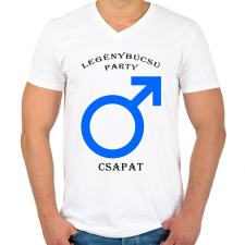 PRINTFASHION Legénybúcsú PCS - Férfi V-nyakú póló - Fehér férfi póló
