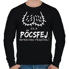 PRINTFASHION Legénybúcsú pöcsfej - Férfi pulóver - Fekete férfi pulóver, kardigán