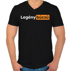 PRINTFASHION Legénybúcsú pornhub - Férfi V-nyakú póló - Fekete