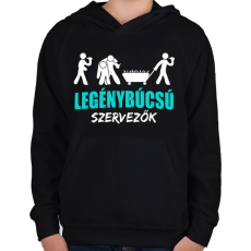 PRINTFASHION Legénybúcsú szervezők - Gyerek kapucnis pulóver - Fekete