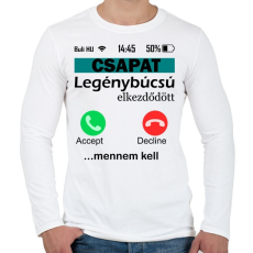 PRINTFASHION legénybúcsú telefonos csapat - Férfi hosszú ujjú póló - Fehér