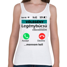 PRINTFASHION legénybúcsú telefonos vőlegény - Női atléta - Fehér