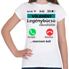 PRINTFASHION legénybúcsú telefonos vőlegény - Női póló - Fehér női póló