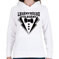 PRINTFASHION Legénybúcsú vőlegény - Női kapucnis pulóver - Fehér női pulóver, kardigán