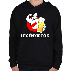 PRINTFASHION Legényirtok - Gyerek kapucnis pulóver - Fekete