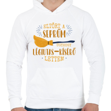 PRINTFASHION Légiutas-kísérő lettem - Férfi kapucnis pulóver - Fehér férfi pulóver, kardigán