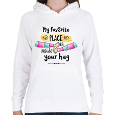 PRINTFASHION Legjobb a karjaidban - Női kapucnis pulóver - Fehér női pulóver, kardigán