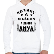 PRINTFASHION Legjobb anya  - Férfi kapucnis pulóver - Fehér