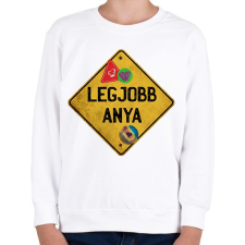 PRINTFASHION Legjobb anya - Gyerek pulóver - Fehér gyerek pulóver, kardigán