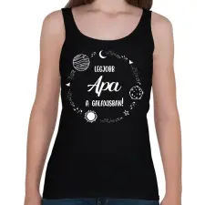 PRINTFASHION Legjobb apa a galaxisban - Női atléta - Fekete női trikó