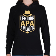 PRINTFASHION Legjobb apa a világon - Női kapucnis pulóver - Fekete női pulóver, kardigán