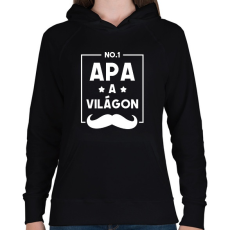 PRINTFASHION Legjobb Apa a világon - Női kapucnis pulóver - Fekete