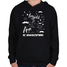 PRINTFASHION Legjobb apa az univerzumban - Gyerek kapucnis pulóver - Fekete gyerek pulóver, kardigán