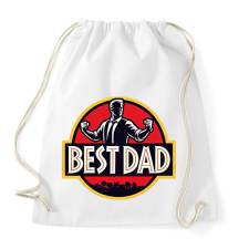 PRINTFASHION Legjobb apa Best dad Jurassic park style - Sportzsák, Tornazsák - Fehér tornazsák