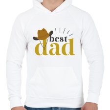 PRINTFASHION Legjobb apa - Férfi kapucnis pulóver - Fehér férfi pulóver, kardigán