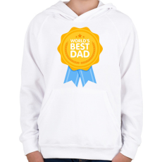 PRINTFASHION Legjobb apa - Gyerek kapucnis pulóver - Fehér