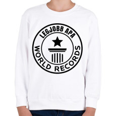 PRINTFASHION legjobb apa világrekord fekete - Gyerek pulóver - Fehér