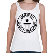 PRINTFASHION legjobb apa világrekord fekete - Női atléta - Fehér női trikó
