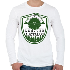 PRINTFASHION Legjobb asztalos - zöld - Férfi hosszú ujjú póló - Fehér férfi póló