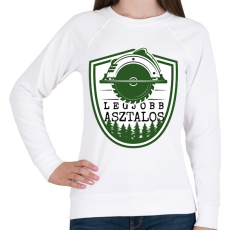 PRINTFASHION Legjobb asztalos - zöld - Női pulóver - Fehér