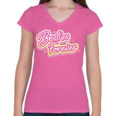 PRINTFASHION Legjobb barátnők örökké - Női V-nyakú póló - Rózsaszín