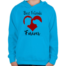 PRINTFASHION Legjobb barátok örökké (férfi) - Gyerek kapucnis pulóver - Azúrkék gyerek pulóver, kardigán