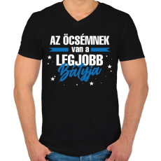 PRINTFASHION Legjobb báty - Férfi V-nyakú póló - Fekete