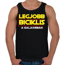 PRINTFASHION LEGJOBB BICIKLIS A GALAXISBAN - Férfi atléta - Fekete atléta, trikó