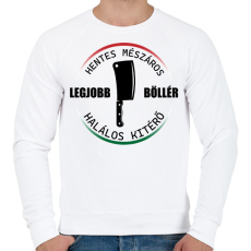 PRINTFASHION Legjobb böllér - hentes mészáros - Férfi pulóver - Fehér