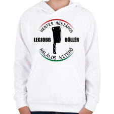PRINTFASHION Legjobb böllér - hentes mészáros - Gyerek kapucnis pulóver - Fehér gyerek pulóver, kardigán