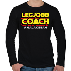 PRINTFASHION LEGJOBB COACH A GALAXISBAN - Férfi hosszú ujjú póló - Fekete