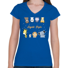 PRINTFASHION Legjobb dajka - Női V-nyakú póló - Királykék női póló