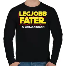 PRINTFASHION LEGJOBB FATER A GALAXISBAN - Férfi pulóver - Fekete férfi pulóver, kardigán