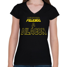 PRINTFASHION Legjobb feleség a világon - Női V-nyakú póló - Fekete női póló