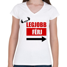 PRINTFASHION Legjobb férj - Női V-nyakú póló - Fehér női póló