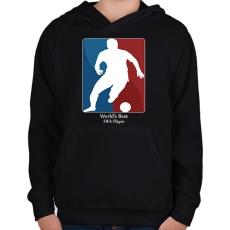 PRINTFASHION Legjobb FIFA játékos - Gyerek kapucnis pulóver - Fekete